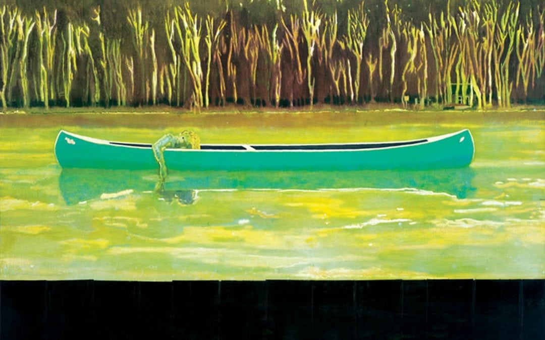 Kunstverket : Canoe-Lake (1997) av Peter Doig